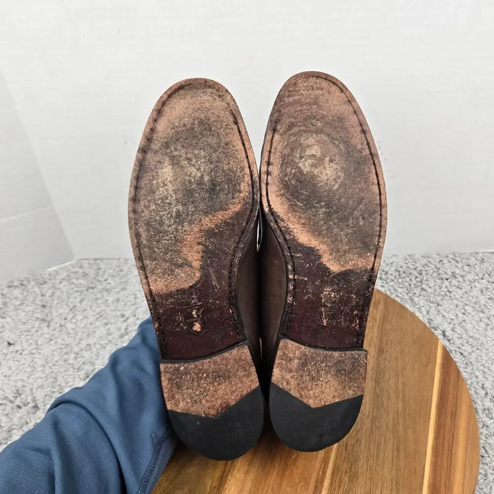 Cole Haan Mens 10.5M Ascot Brown Leather Business Casual Moc Toe Horsebit Loafer